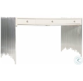 Calista Silken Pearl And Polished Nickel Metal Desk