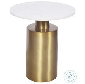 France White And Gold Accent Table