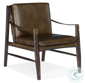 CC Legendary Taupe And Dark Wood Sabi Sands Sling Leather Club Chair