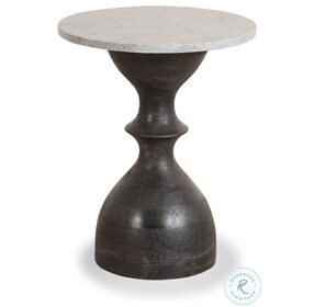 Palm Desert White Marble And Rich Chestnut Side Table