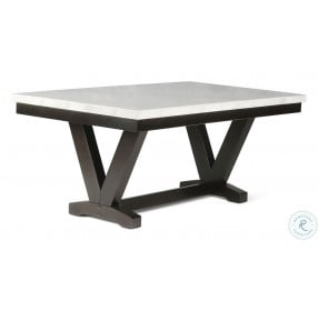 Finley White Marble And Cordovan Dark Cherry Dining Table