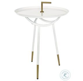 Flare White End Table