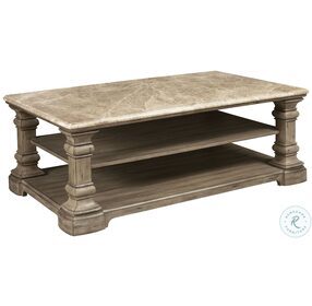 Garrison Cove Honey Toned And Gray Undertones Cocktail Table