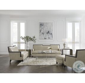 Taylor Natural and Cream Leather Upholstered Living Room Set