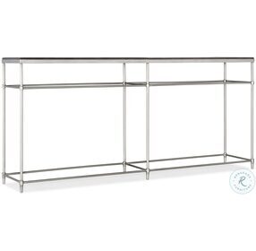 Saint Armand Black And Brushed Pewter Metal Console Table