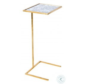 Fncmam Gold Leaf And Antique Mirror Top Rectangular Cigar Accent Table
