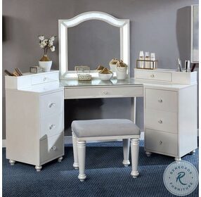 Tracie Luminous White Vanity Set