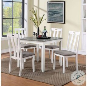 Dunseith White And Gray 5 Piece Dining Set