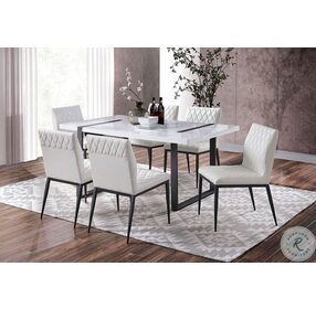 Alessia White And Black Dining Room Set