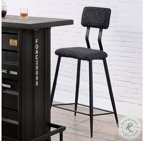 Discarda Black And Distressed Dark Oak Bar Chair Set Of 2
