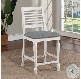 Calabria Antique White And Gray Counter Height Chair Set Of 2