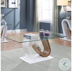 Batam White And Natural Tone Coffee Table