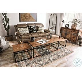 Larkspur Natural Tone And Black 3 Piece Occasional Table Set