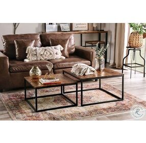 Larkspur Natural Tone And Black 2 Piece Occasional Table Set