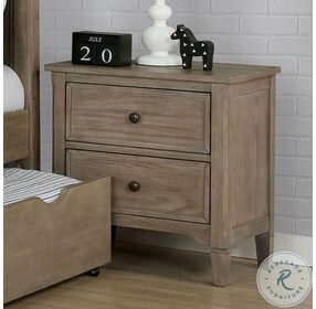 Vevey Wire Brushed Warm Gray Nightstand