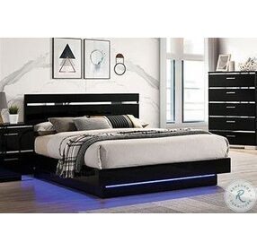 Erlach Black And Chrome Queen Low Profile Platform Bed