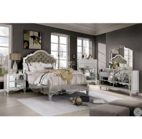 Eliora Silver Upholstered Platform Bedroom Set