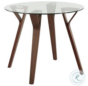 Folia Walnut Wood And Clear Glass Round Dining Table