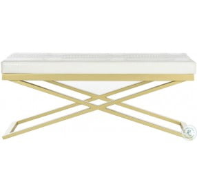 Acra White Crocodile And Gold Bench