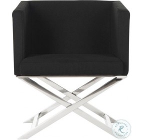 Celine Black And Chrome Cross Leg Chair