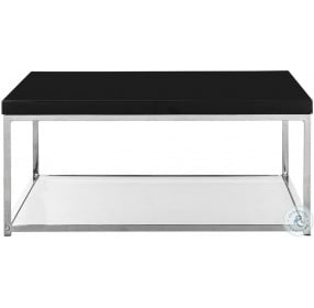 Malone Black And Chrome High Gloss Cocktail Table