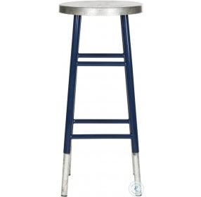 Kenzie Navy And Silver 30" Dipped Bar Stool
