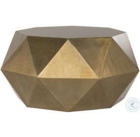 Astrid Brushed Brass Faceted Cocktail Table