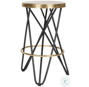 Lorna Black And Gold Leaf Counter Height Stool