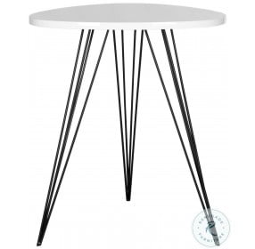 Wolcott White And Black Retro Mid Century Lacquer Side Table