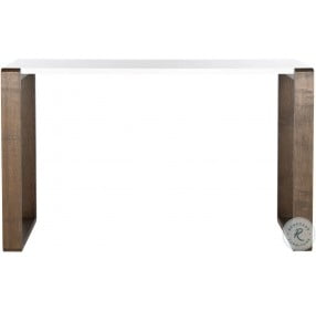 Bartholomew White And Dark Brown Lacquer Console Table