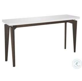 Josef White And Dark Brown Lacquer Floating Top Console Table