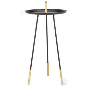 Delia Black And Gold Handle Side Table