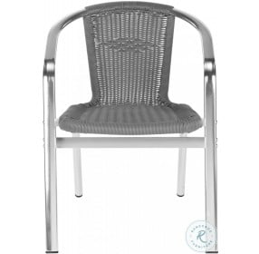 Wrangell Gray Outdoor Stacking Arm Chair Set Of 2