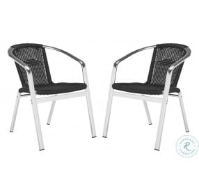 Wrangell Black Outdoor Stacking Arm Chair Set Of 2