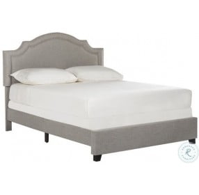 Theron Light Gray Full Upholstered Platform Bed