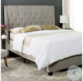 Winslet Light Gray Upholstered Platform Bedroom Set