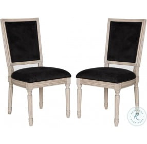 Buchanan Black Velvet And Rustic Gray 19" French Brasserie Velvet Side Chair Set Of 2