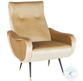 Elicia Camel Velvet Retro Mid Century Accent Chair