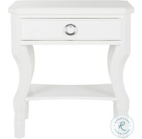 Alaia White One Drawer Nightstand