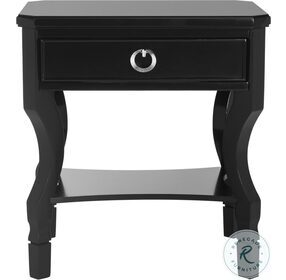Alaia Black One Drawer Nightstand
