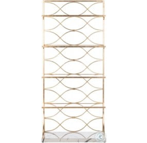 Spano Gold And White Marble 4 Glass Tier Etagere
