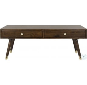 Levinson Brown And Gold Gold Cap Cocktail Table