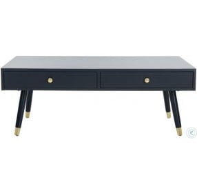 Levinson Navy And Gold Gold Cap Cocktail Table