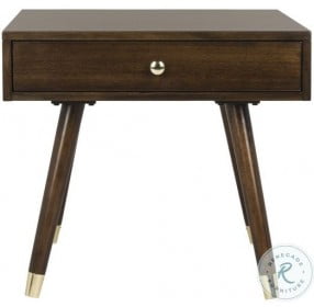 Levinson Brown And Gold Gold Cap End Table