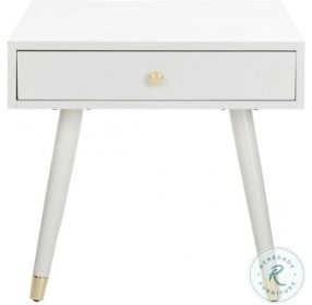Levinson White And Gold Gold Cap End Table