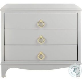 Hannon Gray And Brass 3 Drawer Nightstand