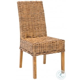 Sanibel Brown 18" Rattan Side Chair Set Of 2