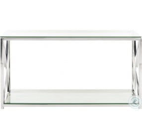 Hayward Chrome Glass Top Console Table