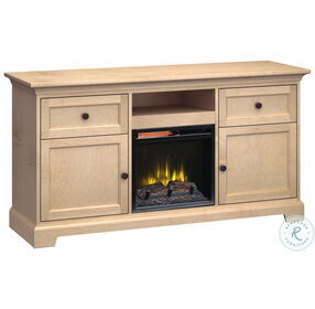 Beige 2 Drawer 63" Fireplace TV Console
