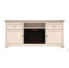 Beige 2 Drawer 72" Fireplace TV Console